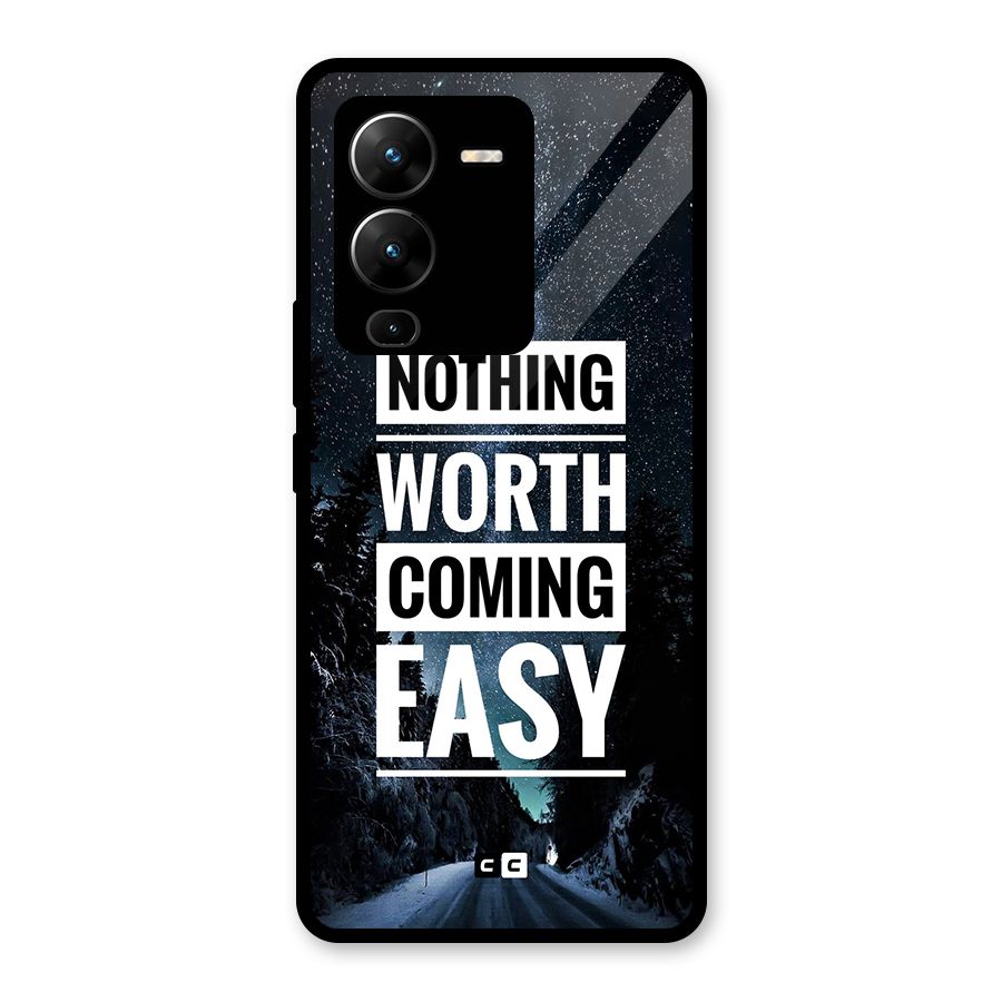 Nothing Worth Easy Glass Back Case for Vivo V25 Pro