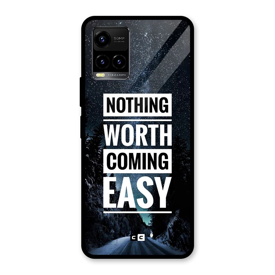 Nothing Worth Easy Glass Back Case for Vivo Y21 2021