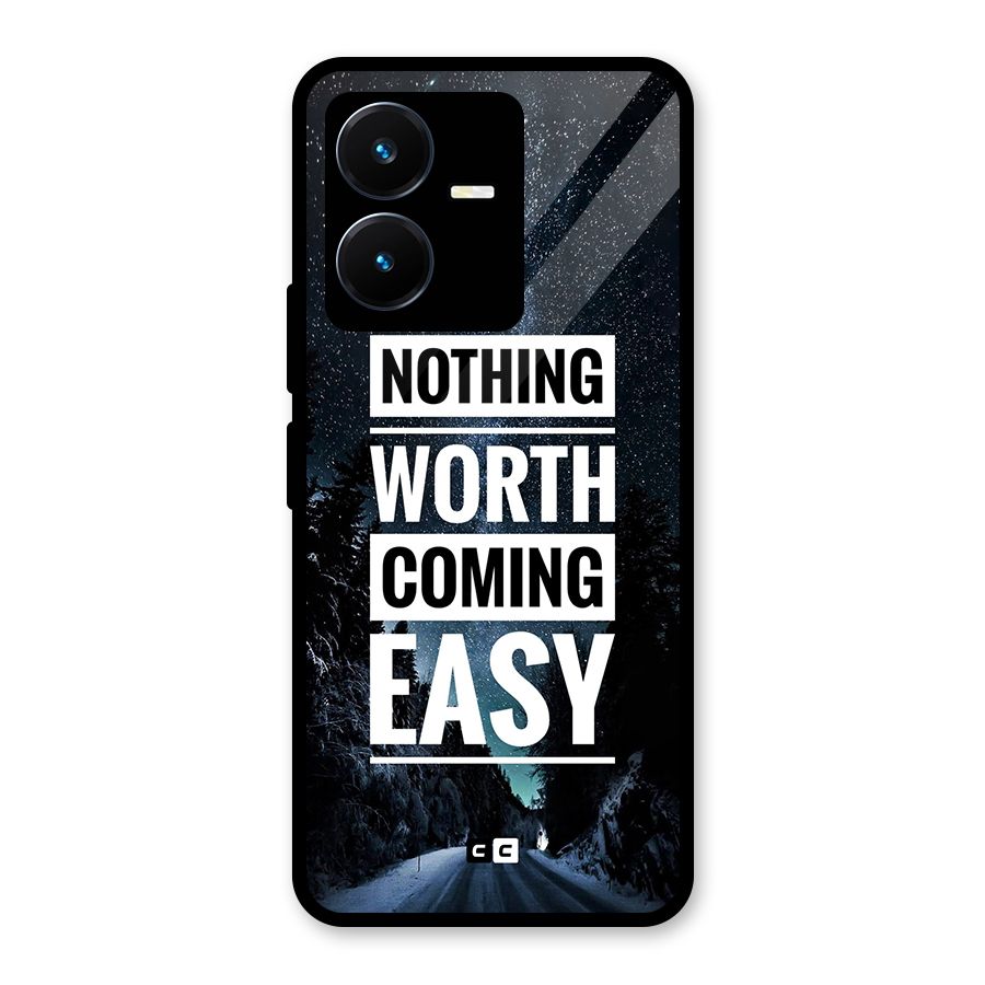 Nothing Worth Easy Glass Back Case for Vivo Y22s