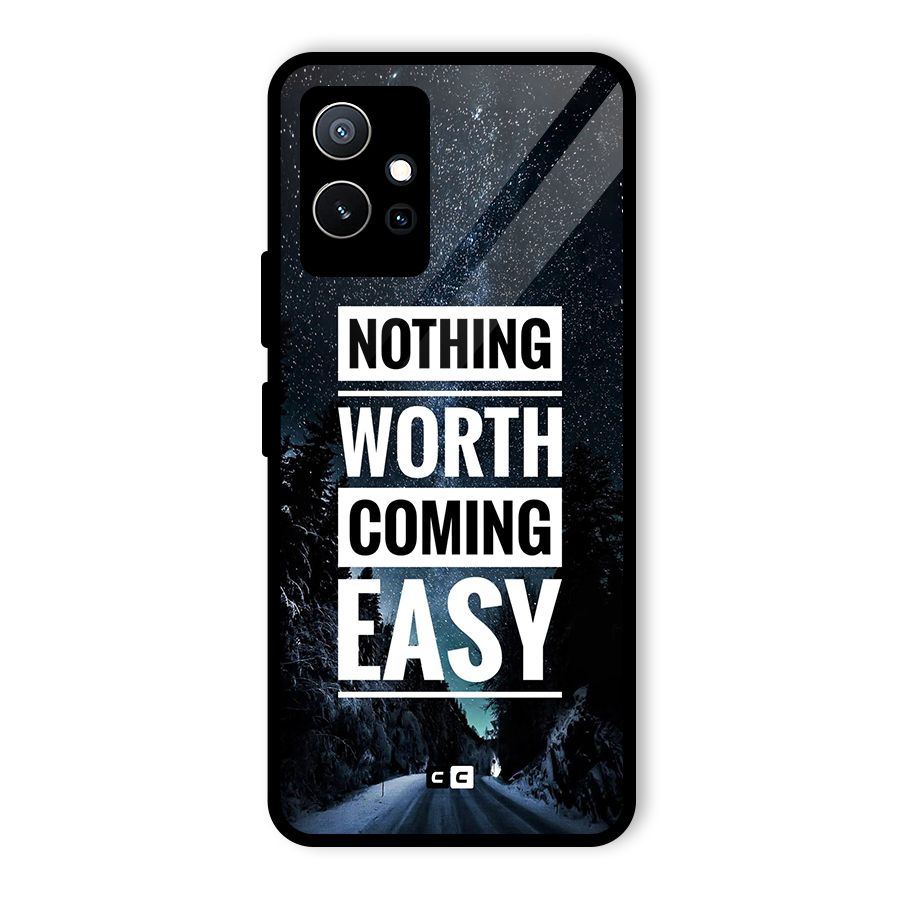 Nothing Worth Easy Glass Back Case for Vivo Y75 5G