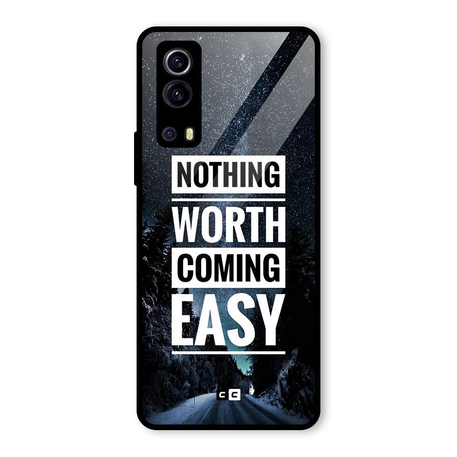 Nothing Worth Easy Glass Back Case for Vivo iQOO Z3