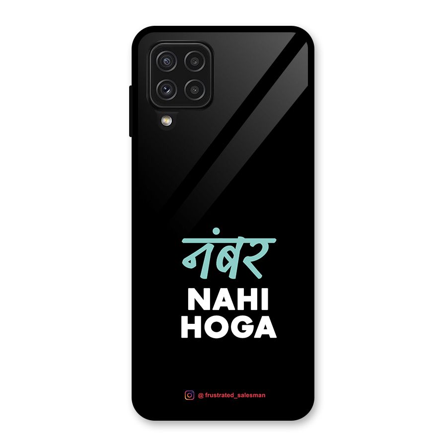 Number Nahi Hoga Black Glass Back Case for Galaxy A22 4G