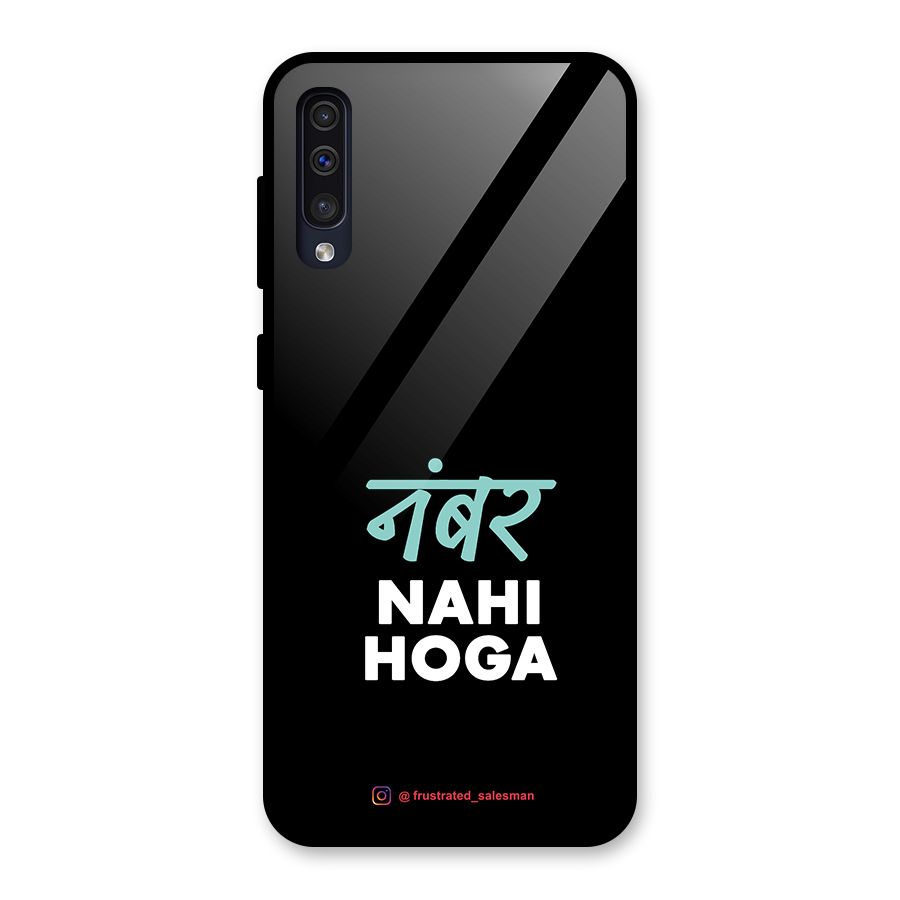 Number Nahi Hoga Black Glass Back Case for Galaxy A50