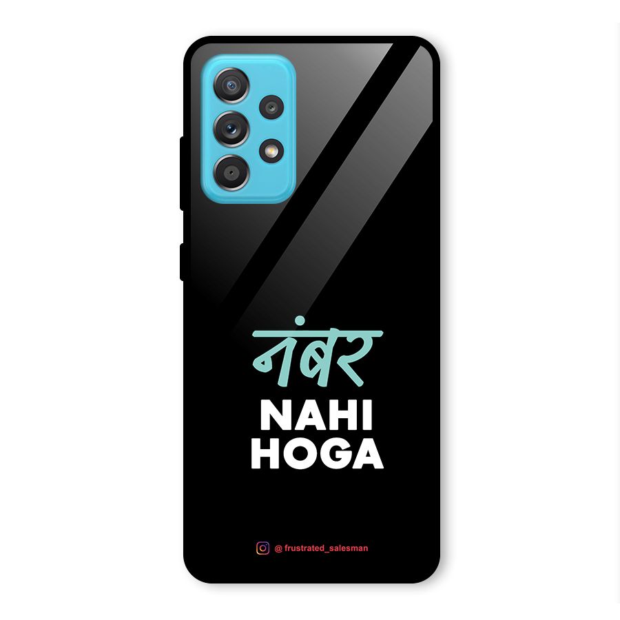 Number Nahi Hoga Black Glass Back Case for Galaxy A52