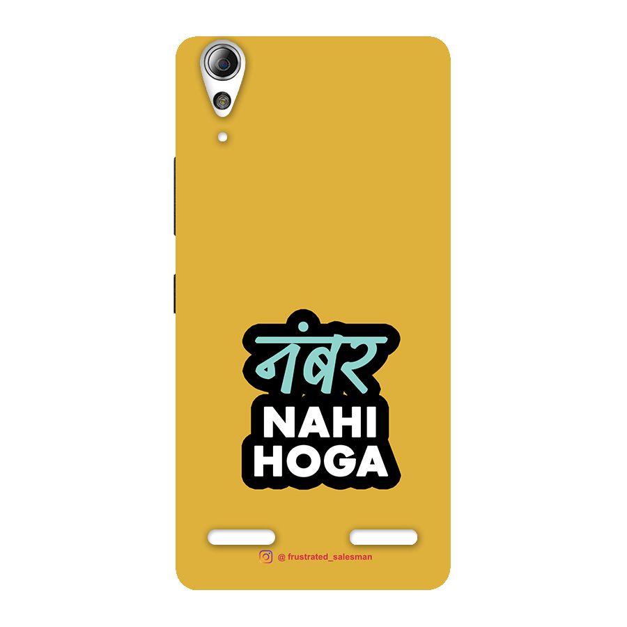 Number Nahi Hoga Mustard Yellow Back Case for Lenovo A6000 Plus