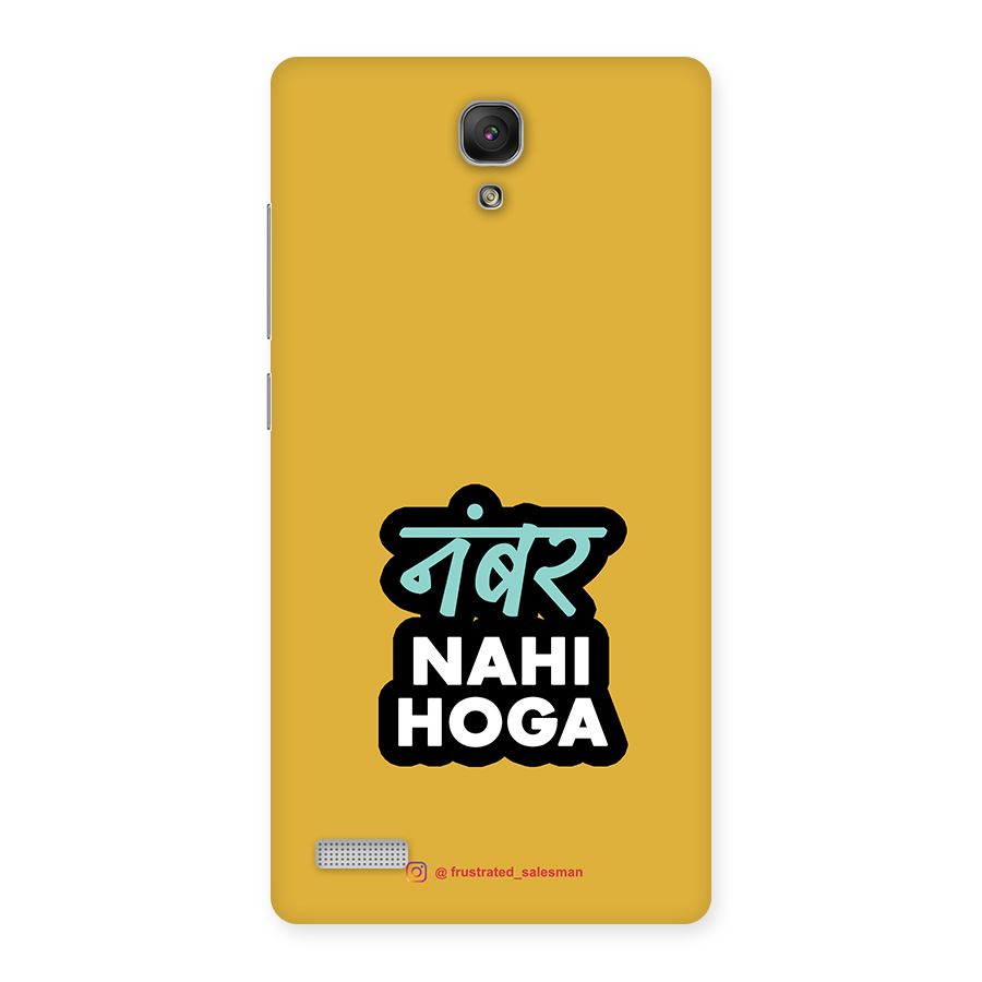 Number Nahi Hoga Mustard Yellow Back Case for Redmi Note Prime