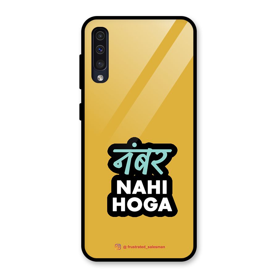 Number Nahi Hoga Mustard Yellow Glass Back Case for Galaxy A50