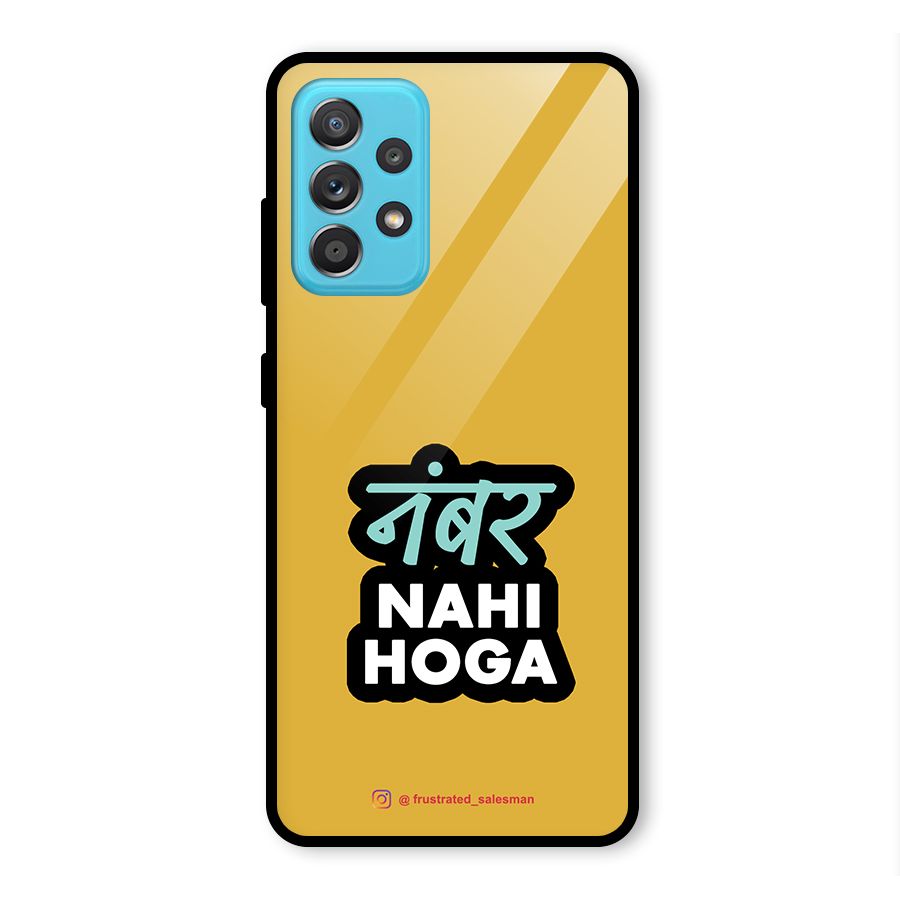 Number Nahi Hoga Mustard Yellow Glass Back Case for Galaxy A52