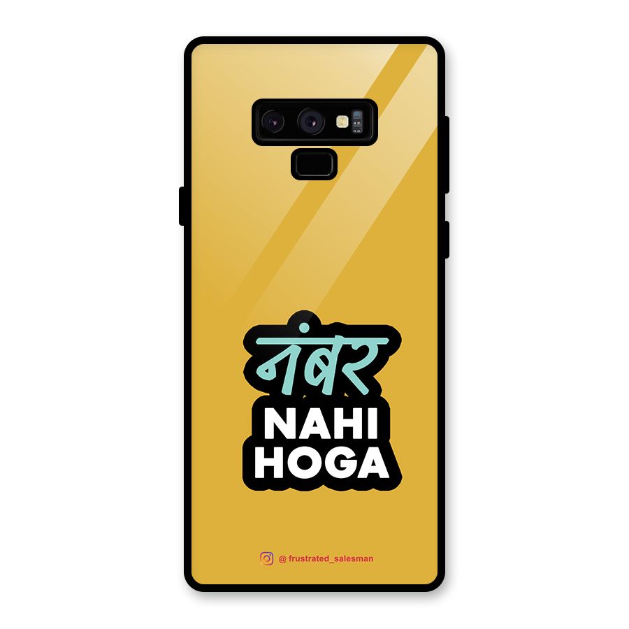 Number Nahi Hoga Mustard Yellow Glass Back Case for Galaxy Note 9