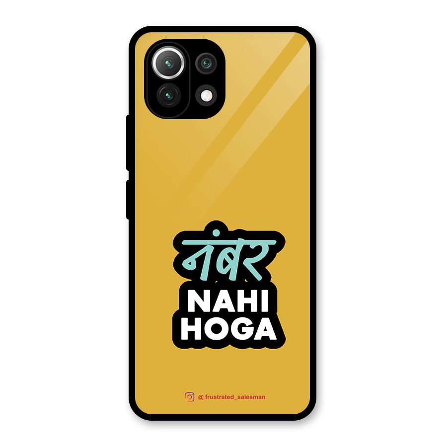 Number Nahi Hoga Mustard Yellow Glass Back Case for Mi 11 Lite NE 5G