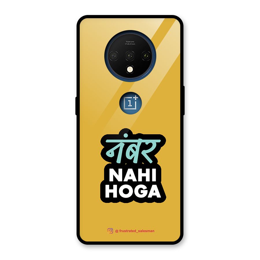Number Nahi Hoga Mustard Yellow Glass Back Case for OnePlus 7T