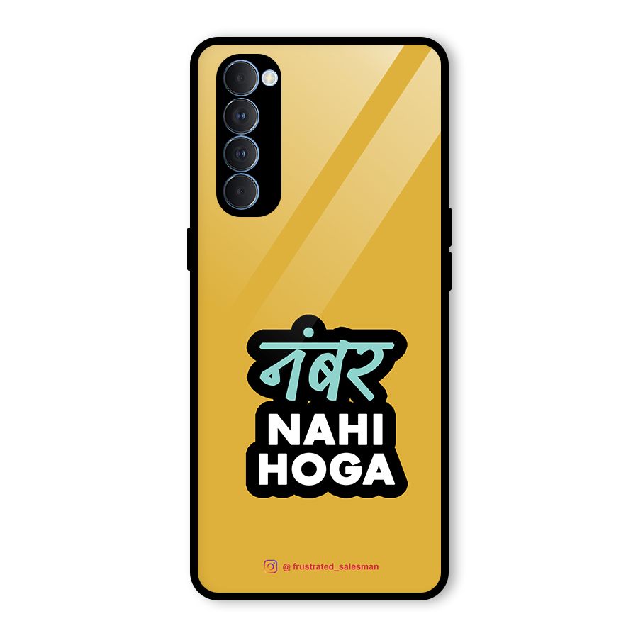 Number Nahi Hoga Mustard Yellow Glass Back Case for Oppo Reno4 Pro