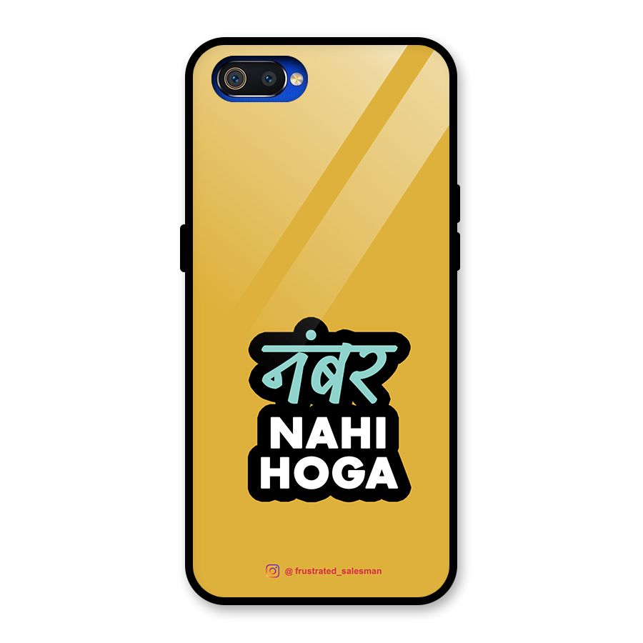 Number Nahi Hoga Mustard Yellow Glass Back Case for Realme C2