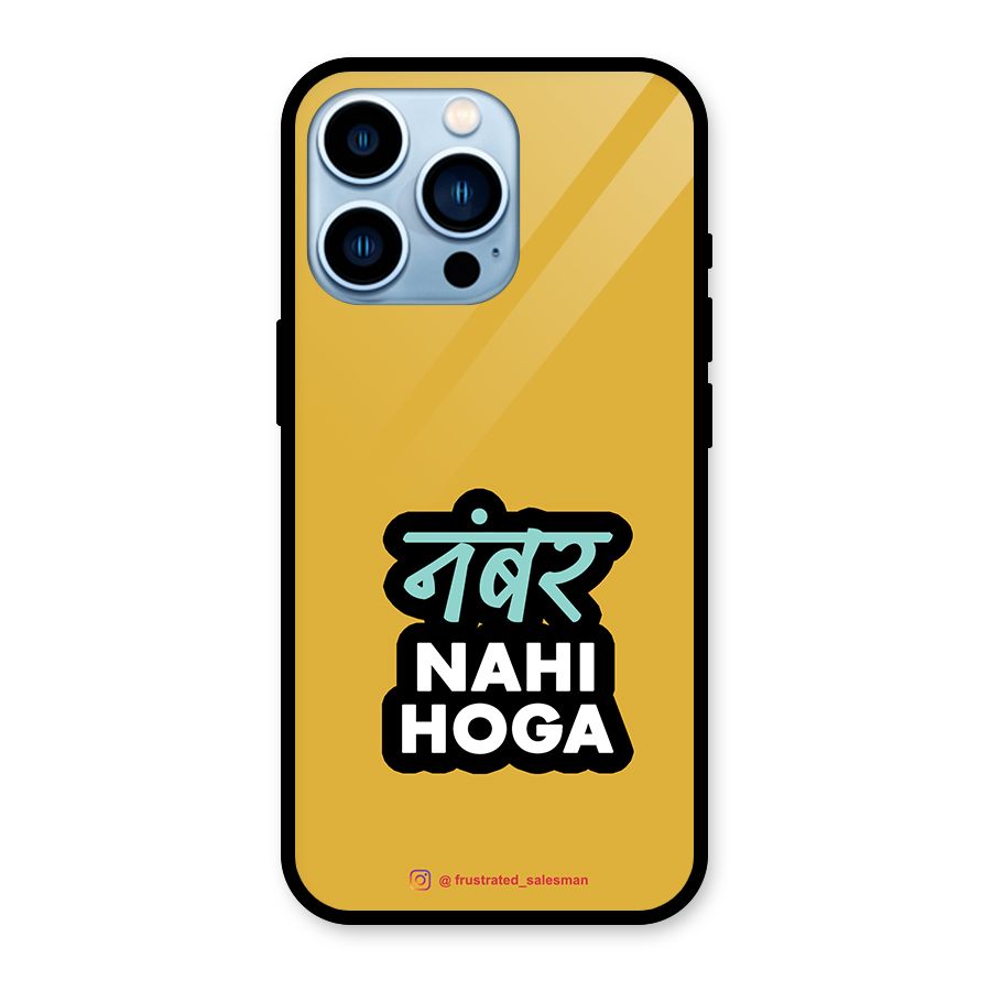 Number Nahi Hoga Mustard Yellow Glass Back Case for iPhone 13 Pro