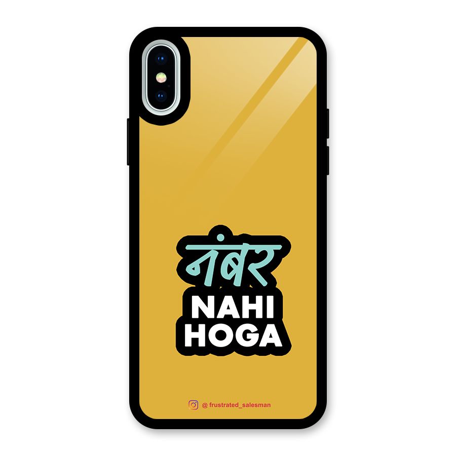 Number Nahi Hoga Mustard Yellow Glass Back Case for iPhone XS