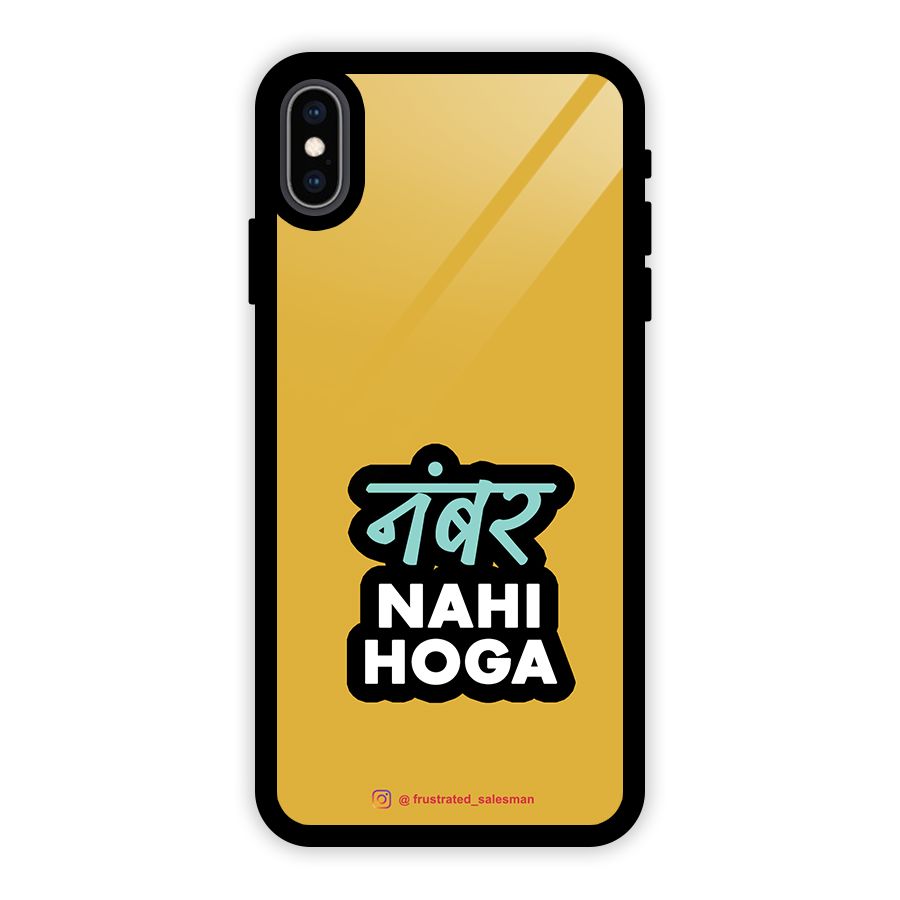 Number Nahi Hoga Mustard Yellow Glass Back Case for iPhone XS Max