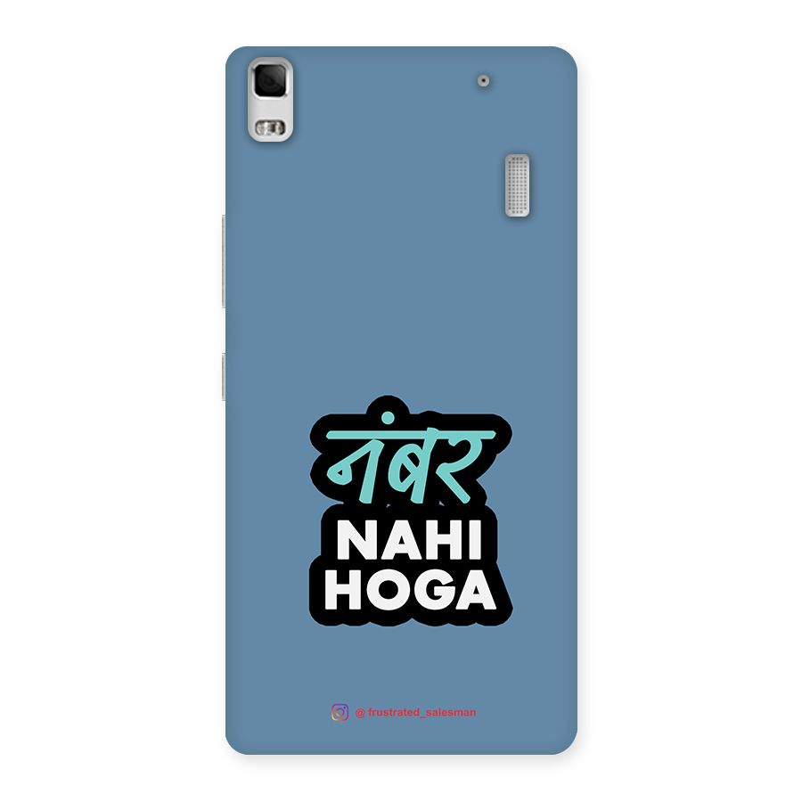 Number Nahi Hoga SteelBlue Back Case for Lenovo K3 Note
