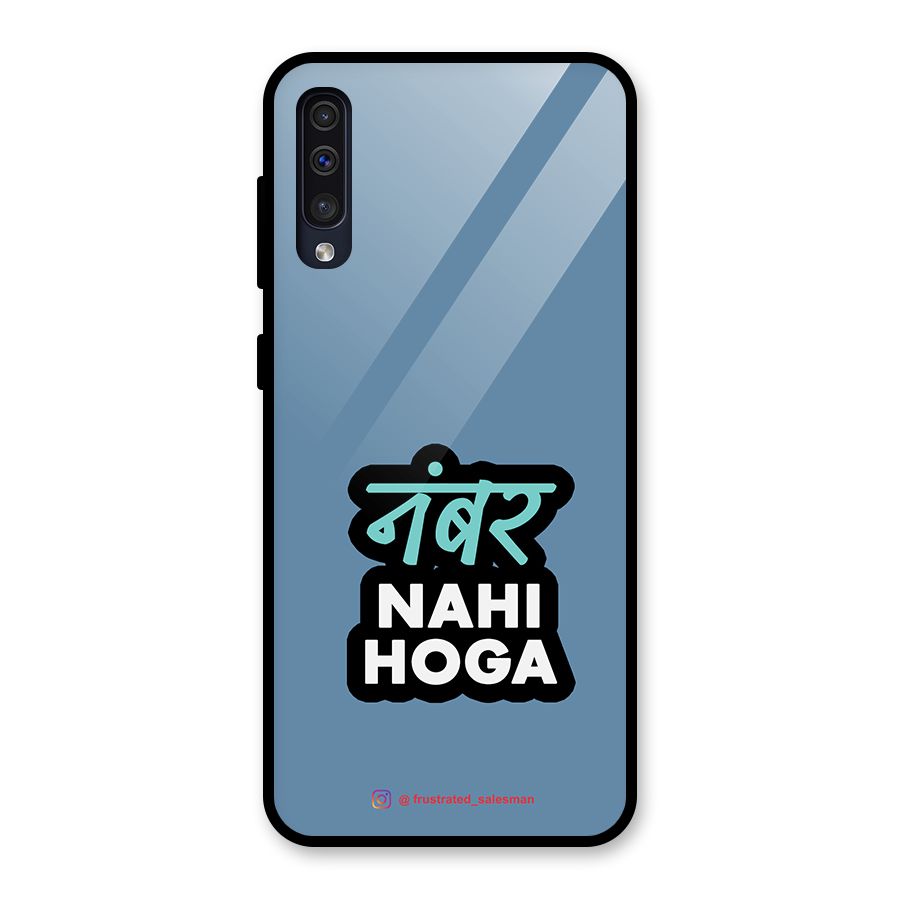 Number Nahi Hoga SteelBlue Glass Back Case for Galaxy A30s