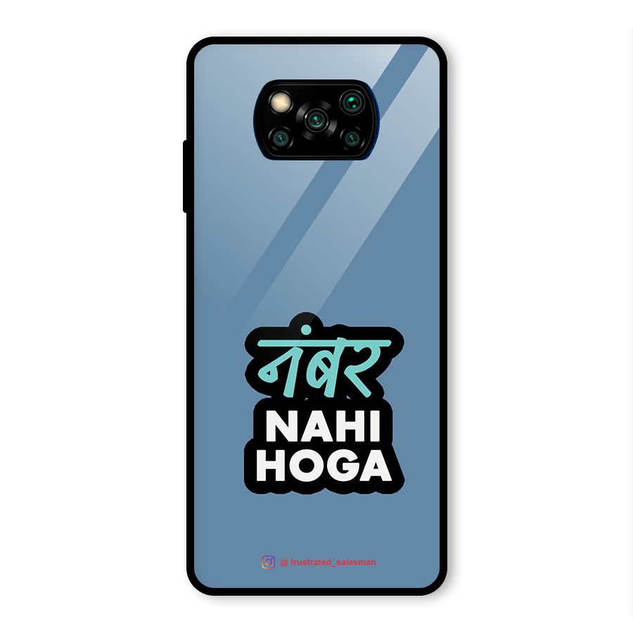Number Nahi Hoga SteelBlue Glass Back Case for Poco X3 Pro