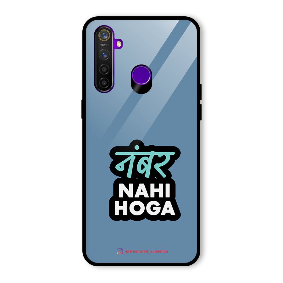 Number Nahi Hoga SteelBlue Glass Back Case for Realme 5 Pro