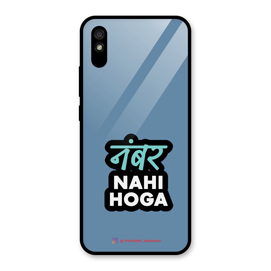 Number Nahi Hoga SteelBlue Glass Back Case for Redmi 9i