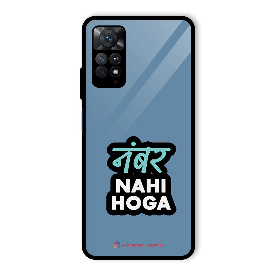 Number Nahi Hoga SteelBlue Glass Back Case for Redmi Note 11 Pro