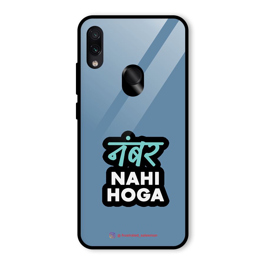 Number Nahi Hoga SteelBlue Glass Back Case for Redmi Note 7