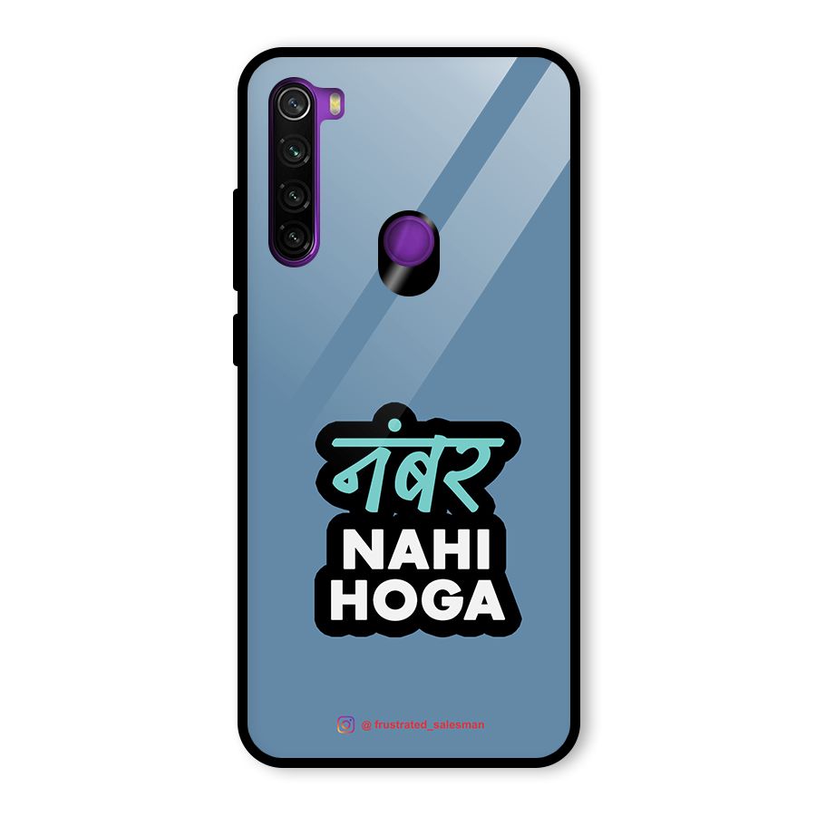 Number Nahi Hoga SteelBlue Glass Back Case for Redmi Note 8