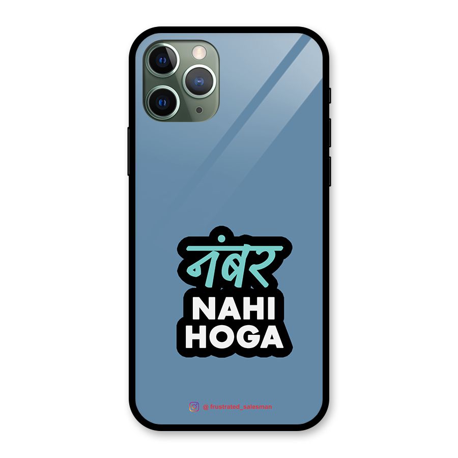 Number Nahi Hoga SteelBlue Glass Back Case for iPhone 11 Pro