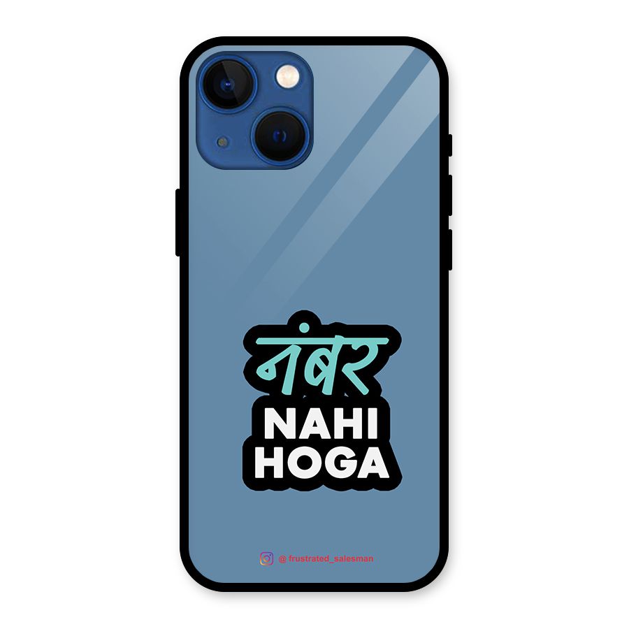 Number Nahi Hoga SteelBlue Glass Back Case for iPhone 13 Mini
