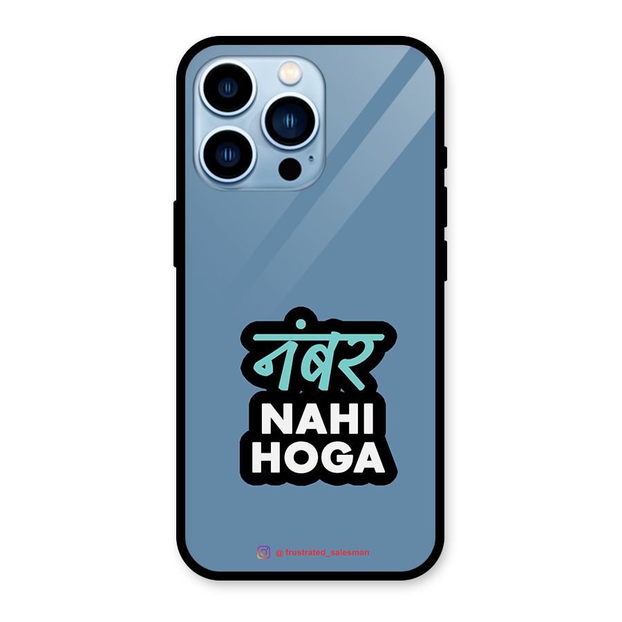 Number Nahi Hoga SteelBlue Glass Back Case for iPhone 13 Pro