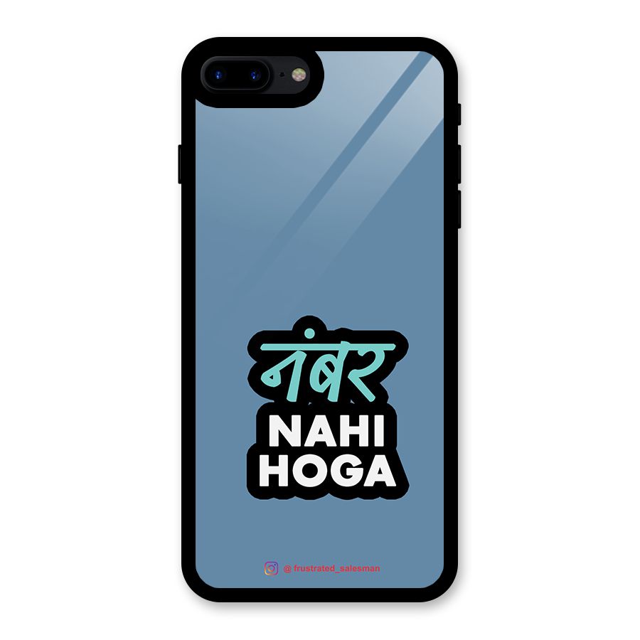 Number Nahi Hoga SteelBlue Glass Back Case for iPhone 8 Plus