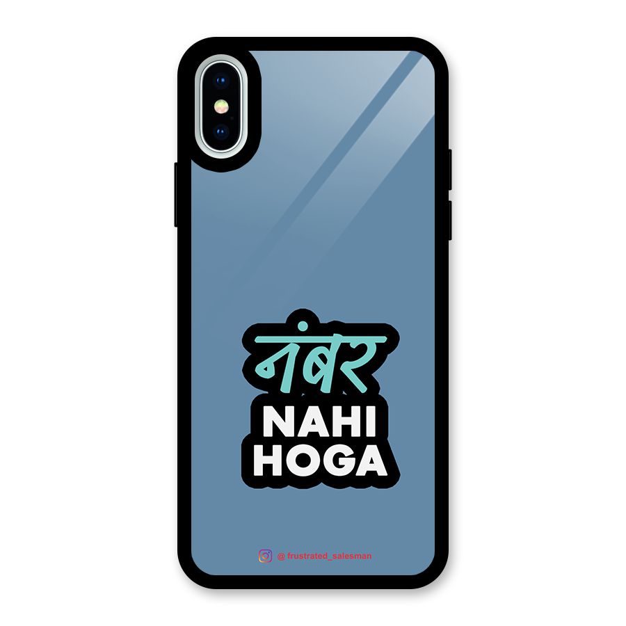 Number Nahi Hoga SteelBlue Glass Back Case for iPhone XS