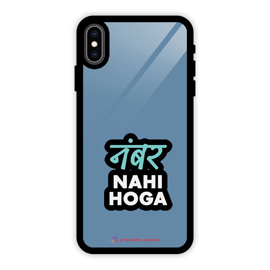 Number Nahi Hoga SteelBlue Glass Back Case for iPhone XS Max