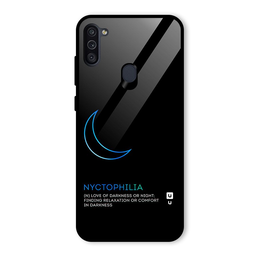 Nyctophilia Love of Darkness Glass Back Case for Galaxy M11