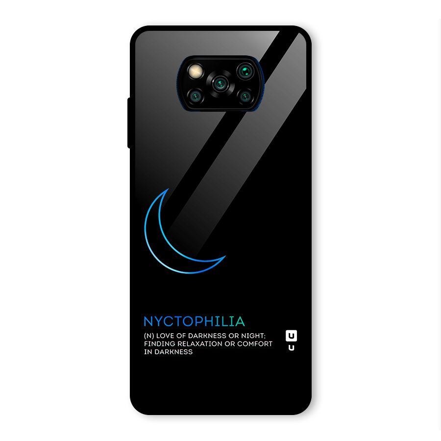 Nyctophilia Love of Darkness Glass Back Case for Poco X3 Pro