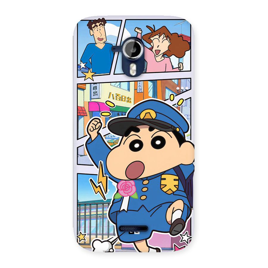 Officer Shinchan Back Case for Canvas Magnus A117