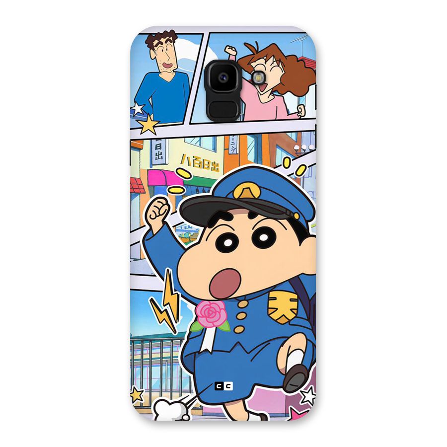 Officer Shinchan Back Case for Galaxy J6