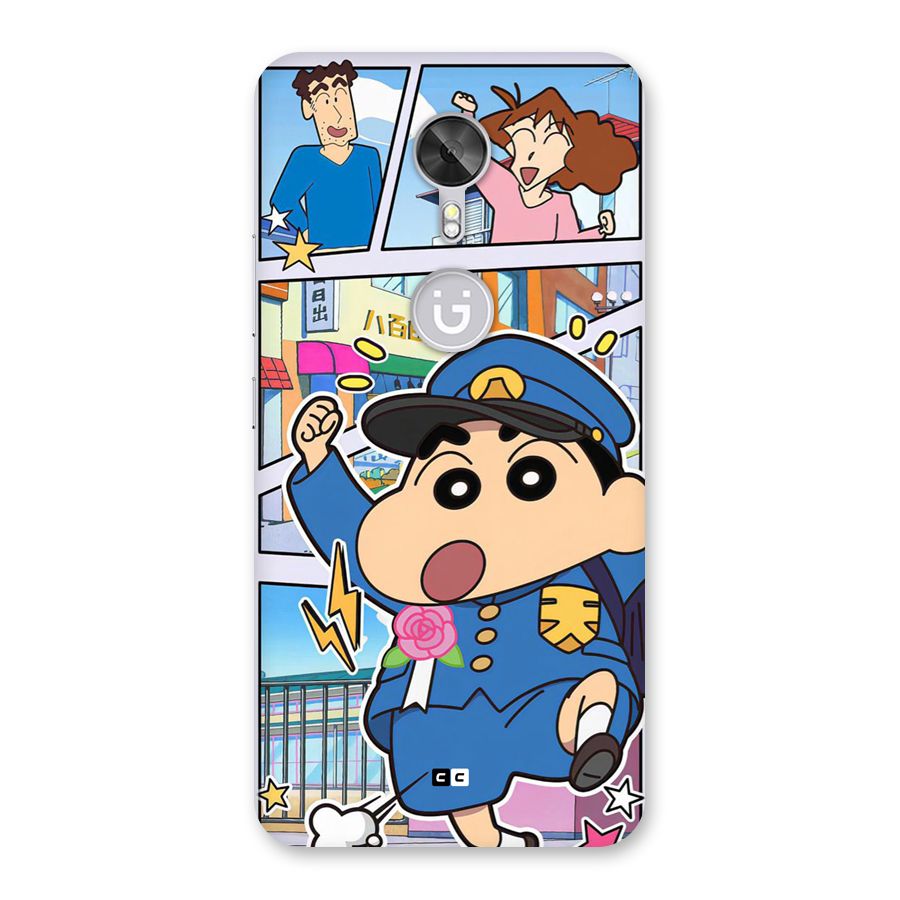 Officer Shinchan Back Case for Gionee A1