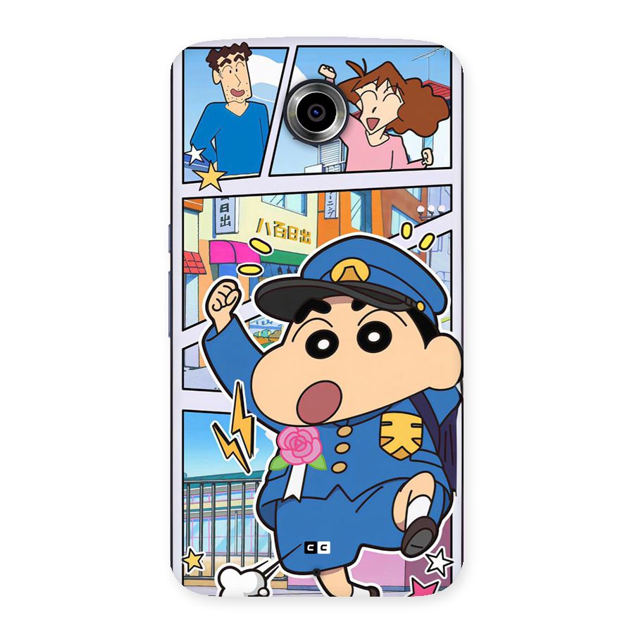Officer Shinchan Back Case for Google Nexus 6