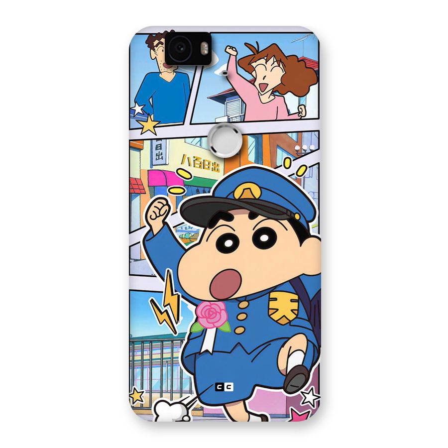 Officer Shinchan Back Case for Google Nexus 6P