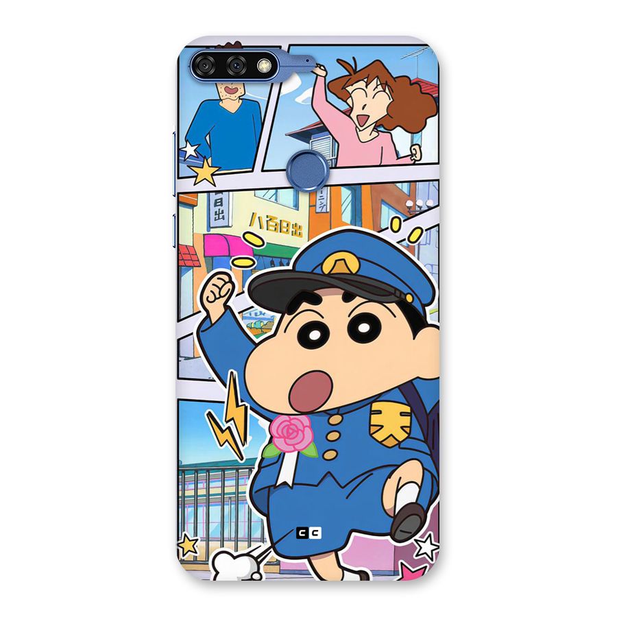Officer Shinchan Back Case for Honor 7C