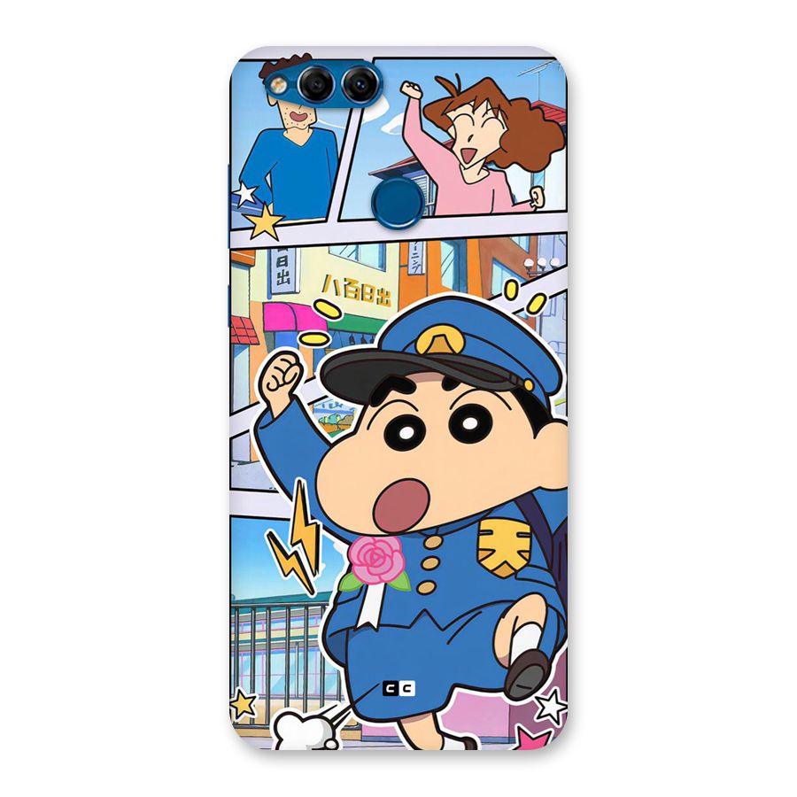 Officer Shinchan Back Case for Honor 7X