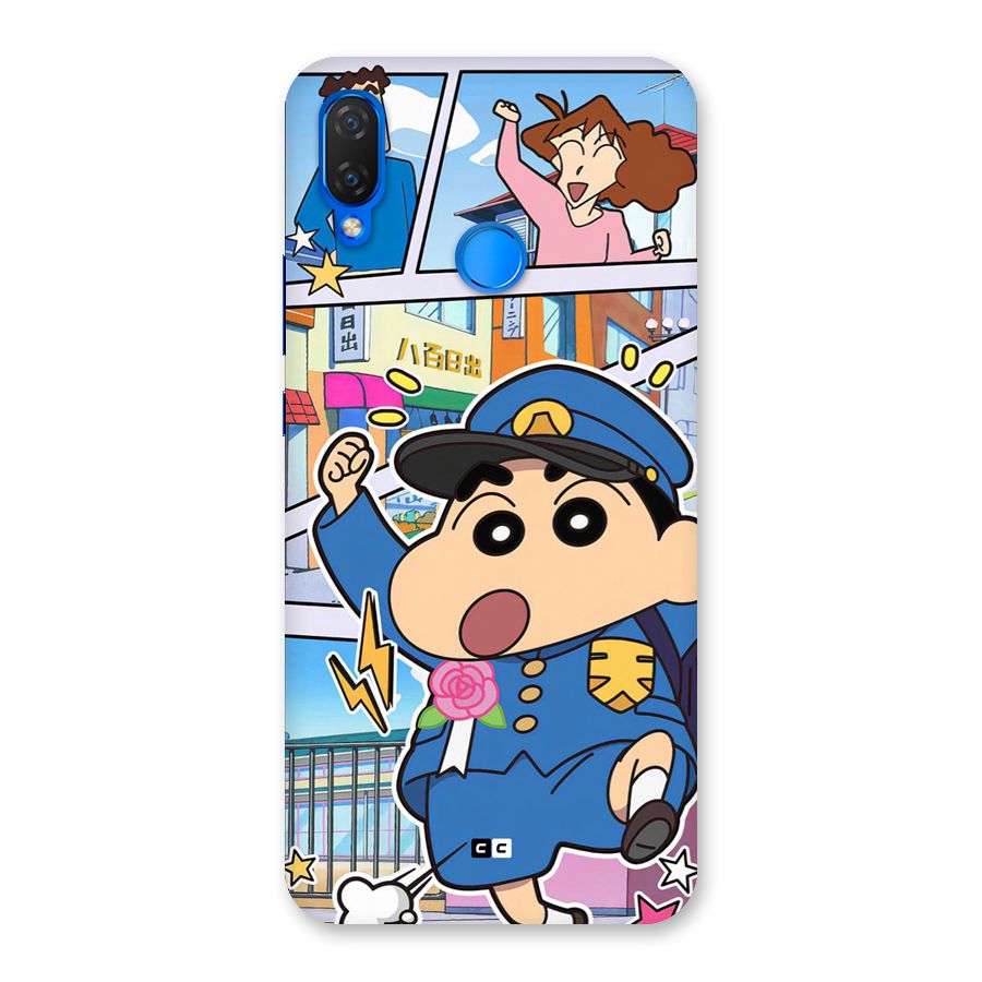 Officer Shinchan Back Case for Huawei P Smart Plus