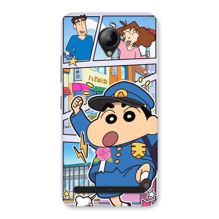 Officer Shinchan Back Case for Lenovo C2