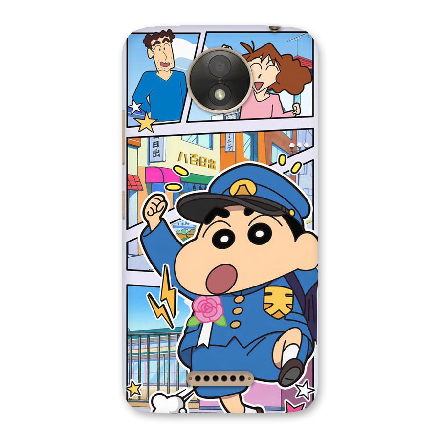 Officer Shinchan Back Case for Moto C Plus