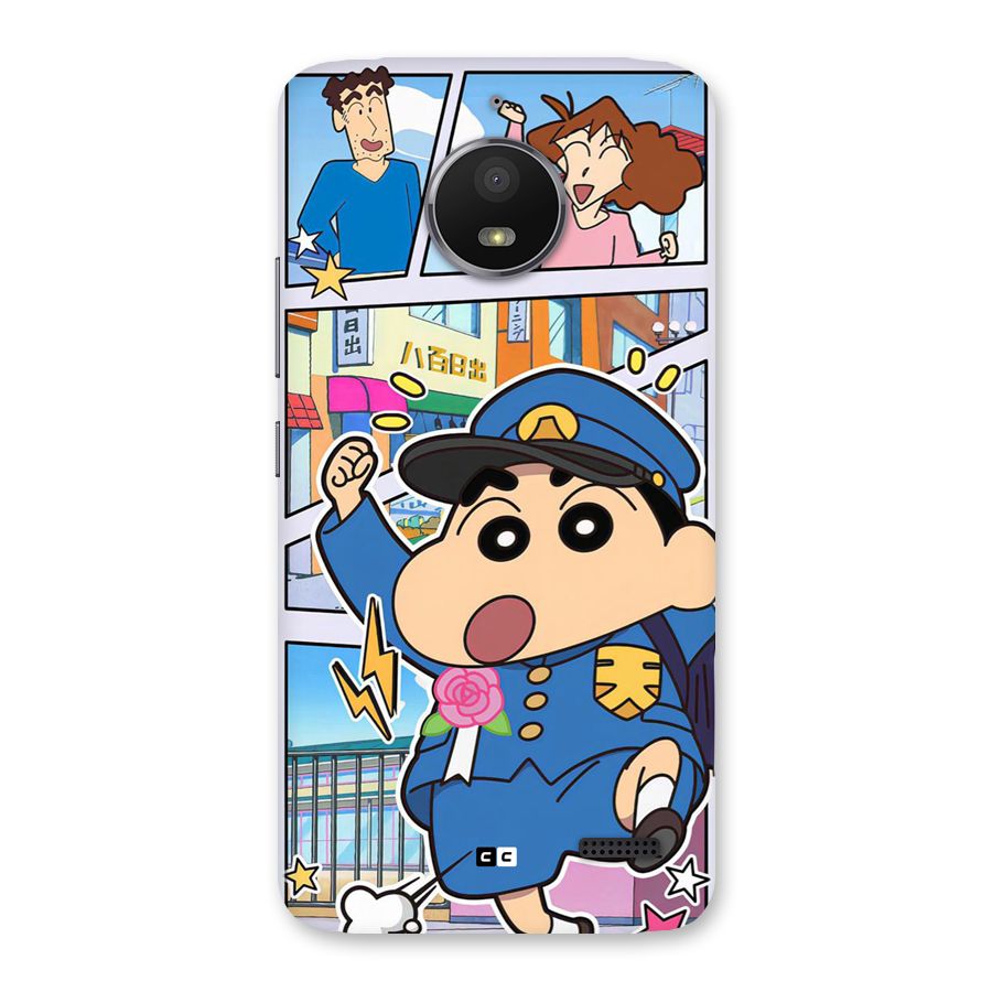 Officer Shinchan Back Case for Moto E4