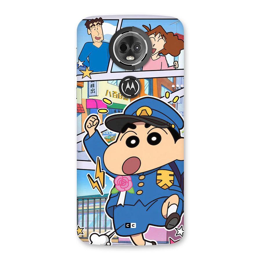 Officer Shinchan Back Case for Moto E5 Plus