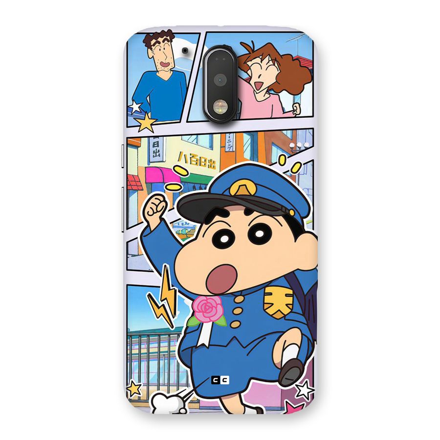 Officer Shinchan Back Case for Moto G4 Plus