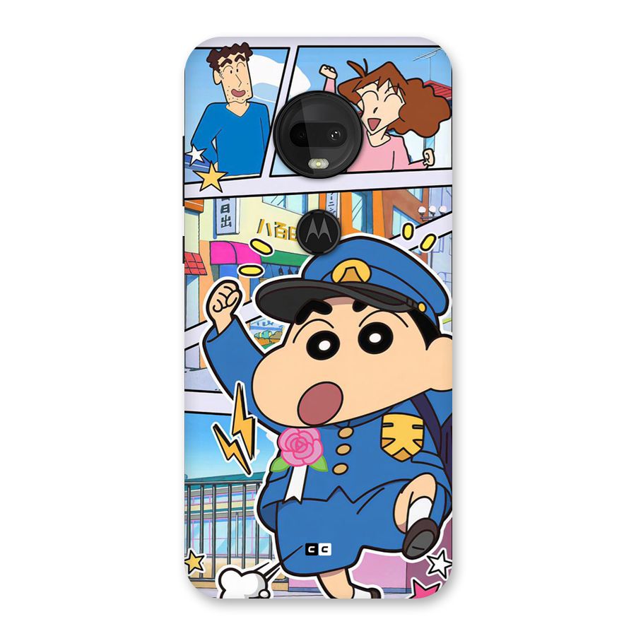 Officer Shinchan Back Case for Moto G7